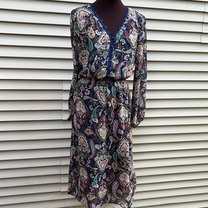 DR2 long sleeve dress with stretch waist and lining size small